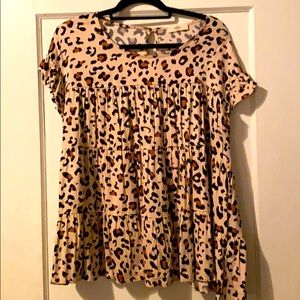 Women’s Cheetah Babydoll Top